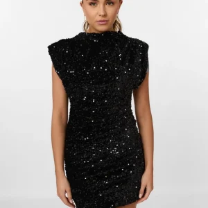 Robe Mini à Paillettes avec Épaules Rembourrées pour Femme | Idéale pour les Soirées et Événements Festifs
