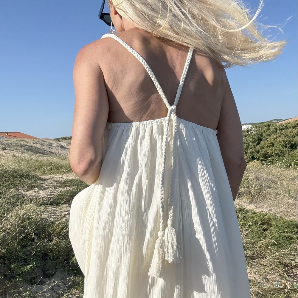 Robe Longue Ecru à Bretelles – Élégance Estivale – Image 5