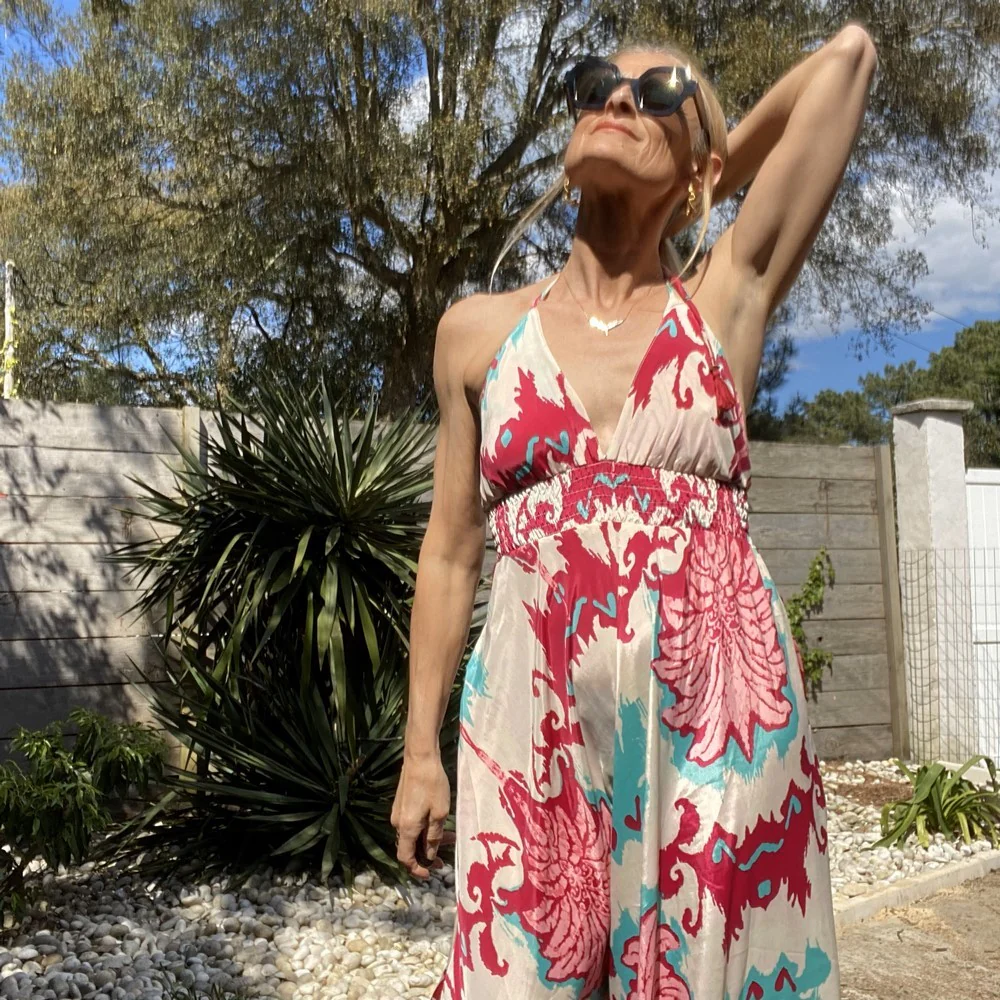 Robe longue fluide dos nu bohème – Image 2
