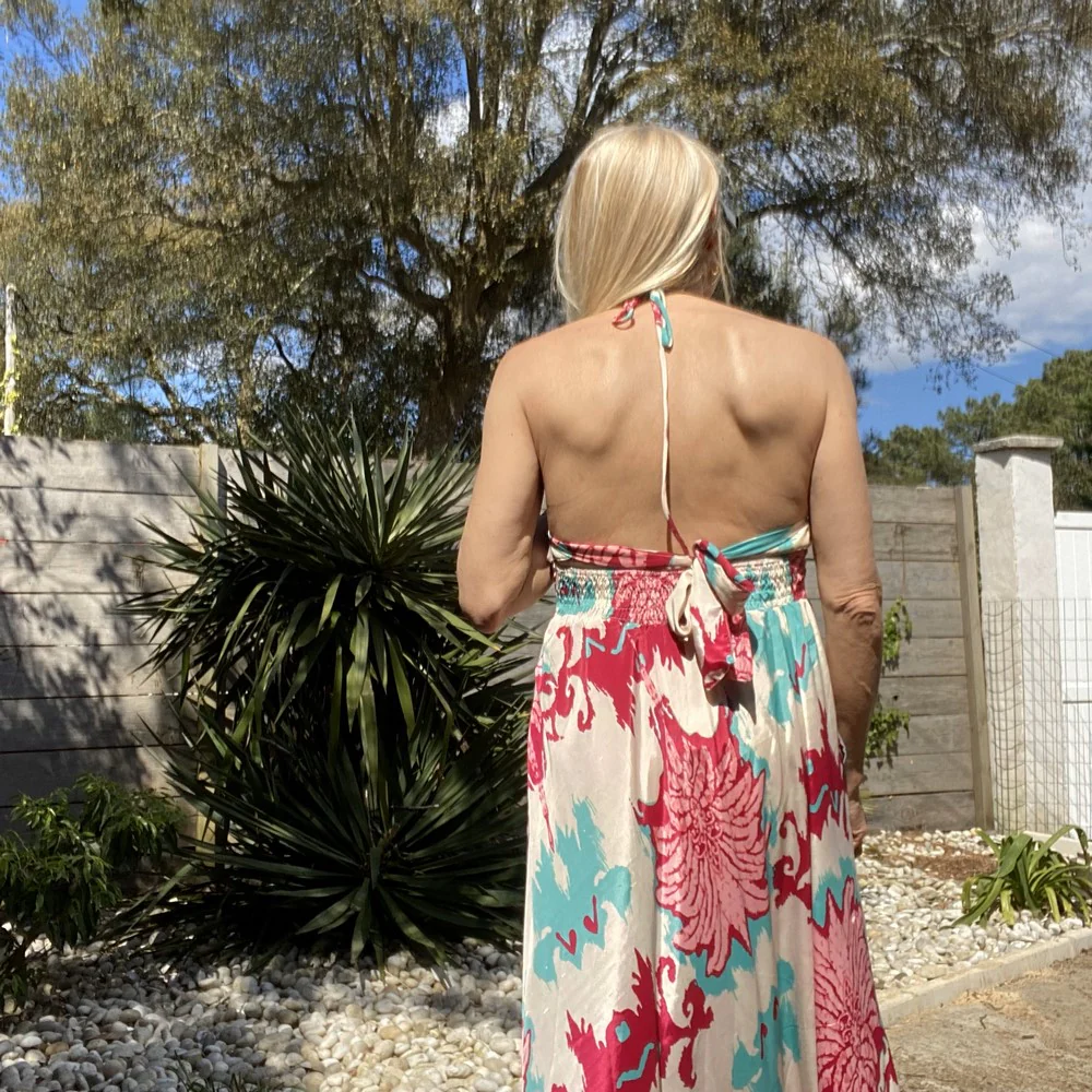 Robe longue fluide dos nu bohème – Image 3