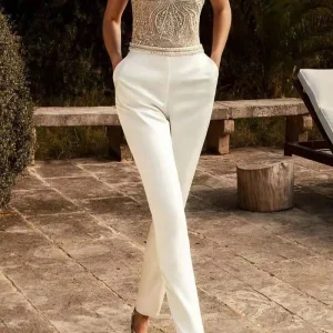 Combinaison Bustier Femme | Sequins & Broderies Élégantes | Tenue de Soirée
