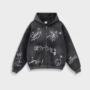 Sweat à Capuche Oversize avec Imprimé Graffiti pour Adultes | Idéal pour les Tenues Urbaines