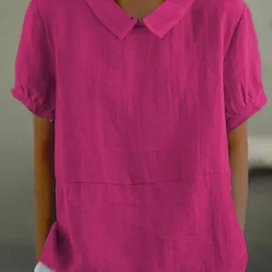 Blouse à Manches Courtes avec Col Structuré pour Femme | Idéale pour l'Été