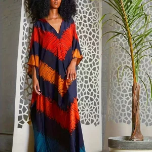 Caftan Long à Coupe Ample pour Femme | Idéal pour les Journées d'Été