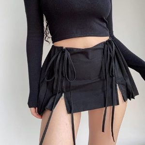 Jupe Mini Taille Haute avec Nœud pour Femme | Idéale pour le Quotidien et les Sorties