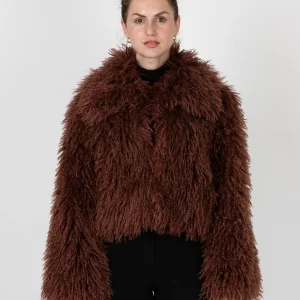 MANTEAU COURT EN FAUSSE FOURRURE MOUTON
