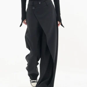 Pantalon Asymétrique à Jambes Larges pour Femme | Idéal pour un Usage Quotidien en Saison Tempérée