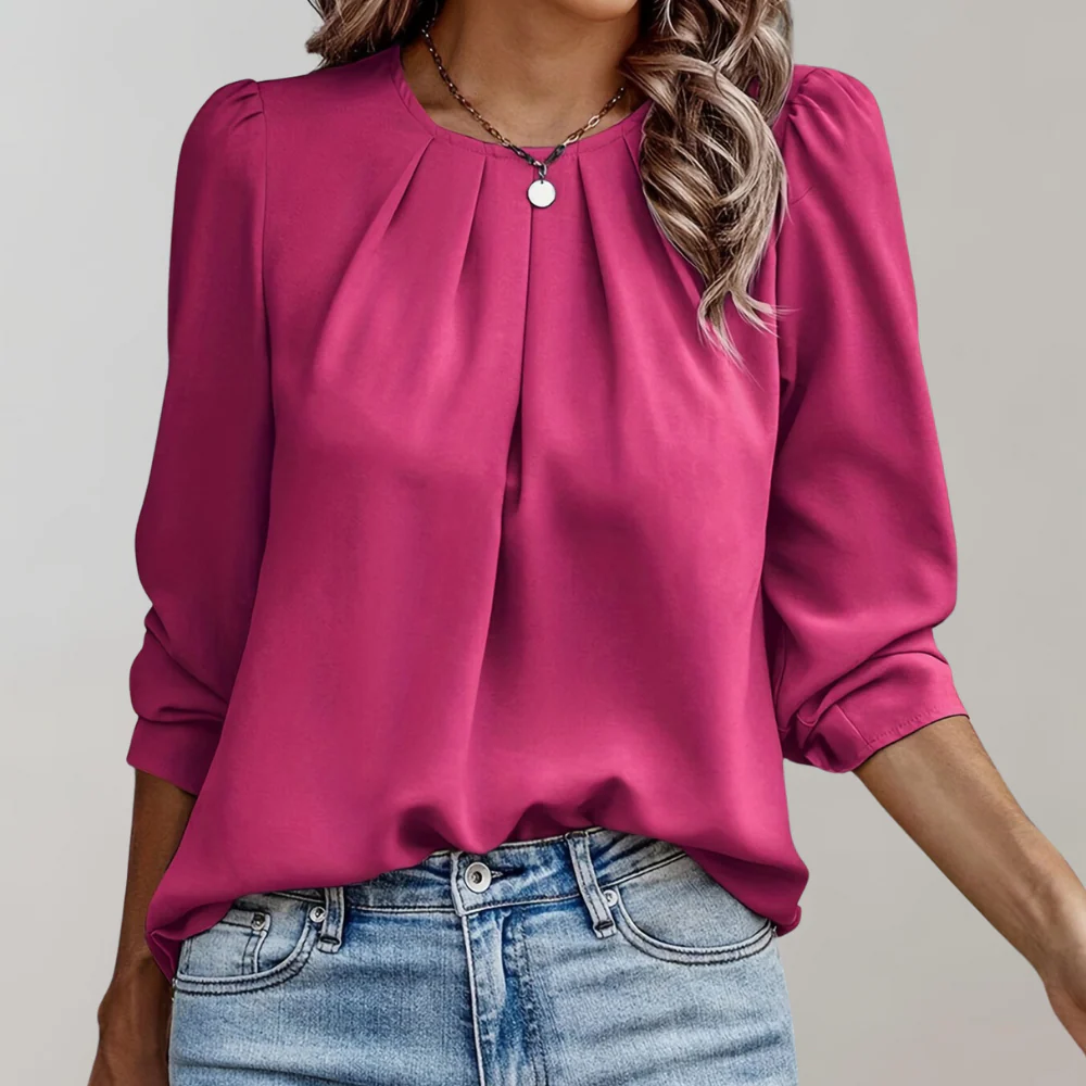 Blouse À Manches Bouffantes Avec Plis Pour Femme | Idéale Pour Un Usage Quotidien – Image 5