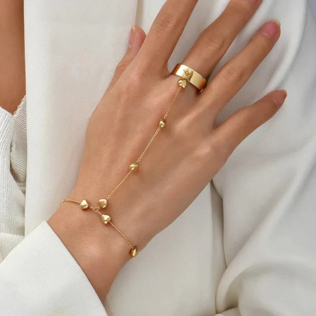 Set Bijoux avec Bracelet de Main et Chaînes Métalliques pour Femme | Idéal pour Tenues de Cérémonie ou Quotidiennes – Image 7