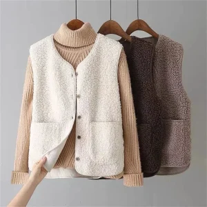 Gilet Sans Manches à Boutons pour Femme | Idéal pour la Superposition en Automne et Hiver