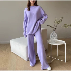 Ensemble Décontracté Deux Pièces avec Haut Ample et Pantalon Large pour Femmes | Idéal pour la Maison et les Sorties Quotidiennes
