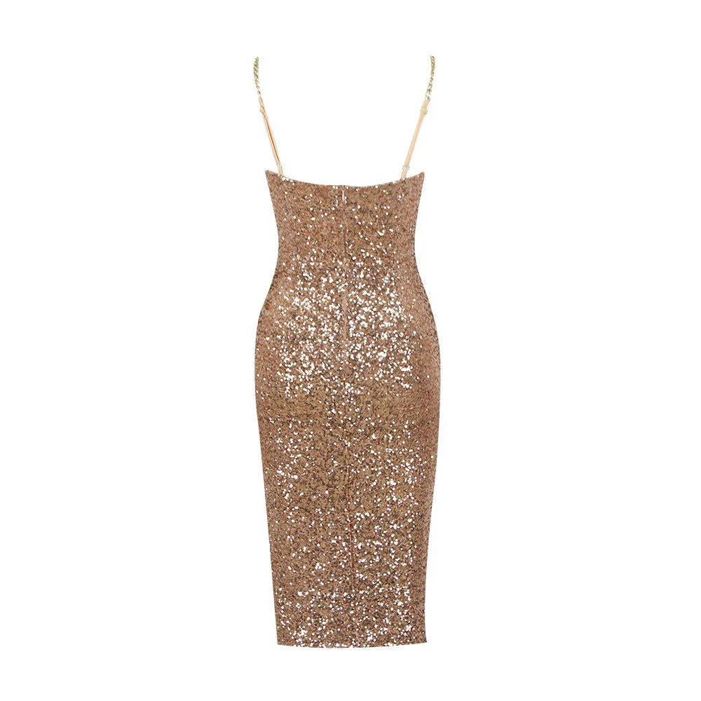 Robe Midi Brillante avec Fermeture à Glissière pour Femme | Idéale pour les Soirées et Événements Spéciaux – Image 4