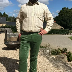 Pantalon velours côtelé homme vert menthe