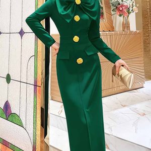 Robe Fourreau Vert Emeraude