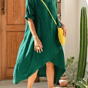 Robe Maxi Verte à Coupe Décontractée pour Femme | Idéale pour l'Été
