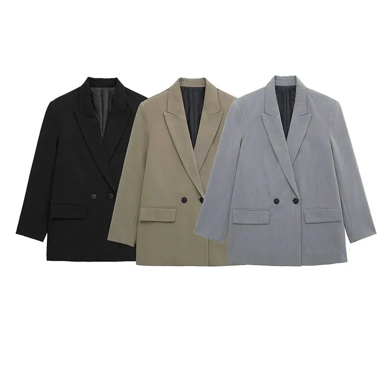Blazer Oversize Structuré à Revers Classiques pour Femme | Idéal pour le Travail et le Quotidien – Image 8