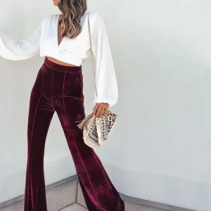 Pantalon Taille Haute Évasé pour Femme | Idéal pour Toutes les Saisons