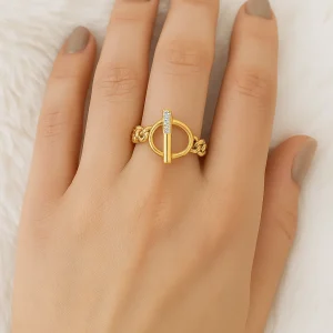 Bague Chaîne Gothique avec Fermoir OT pour Femme | Idéale pour Les Occasions Spéciales