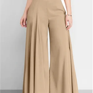 Pantalon à Coupe Large et Taille Haute pour Femme | Idéal pour Tenues de Bureau et Décontractées
