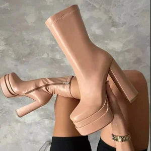 Bottines à Plateforme avec Talon Haut pour Femmes | Idéal pour Usage Quotidien