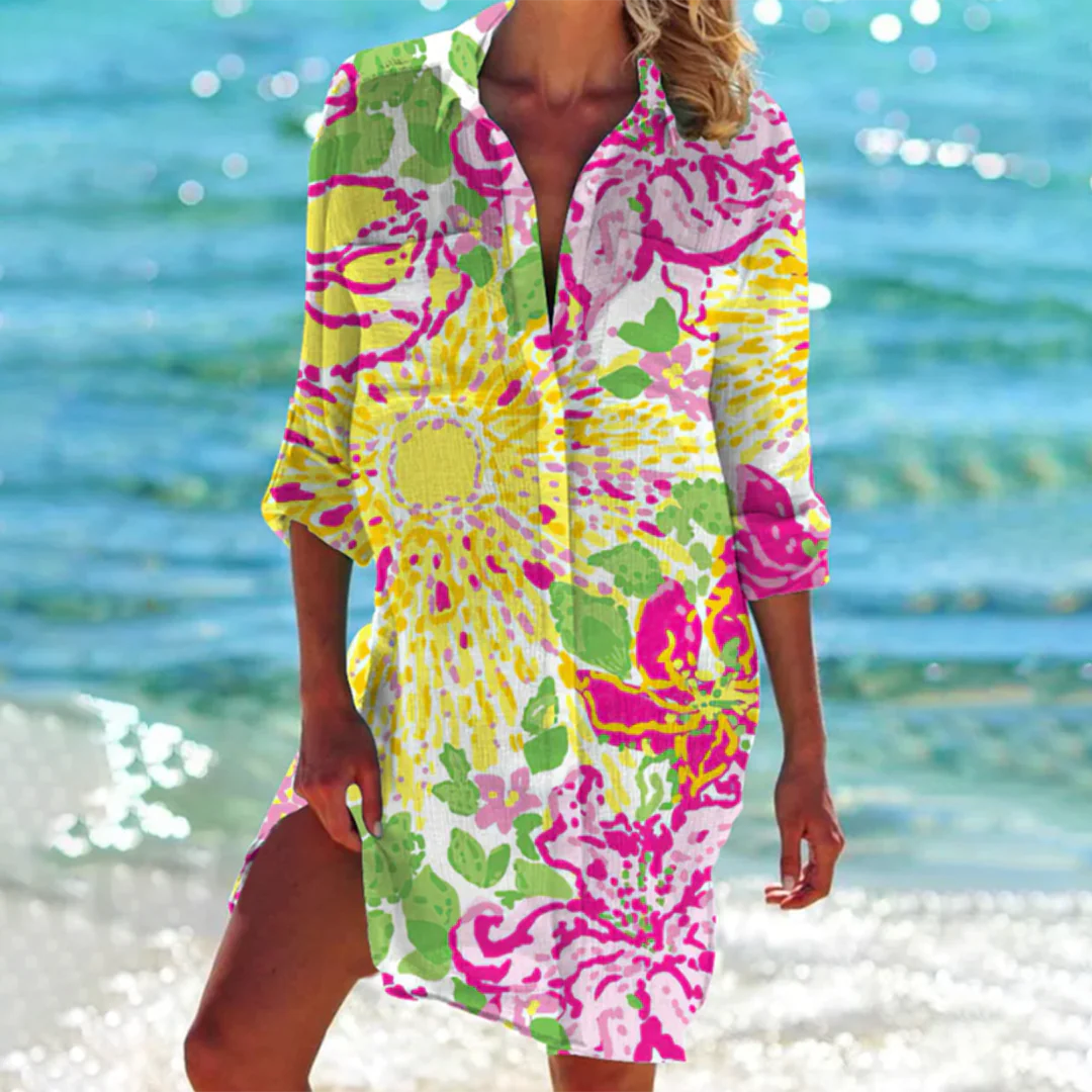 Chemise Légère à Manches Retroussées avec Poches pour Femme | Idéale pour les Journées Chaudes – Image 9