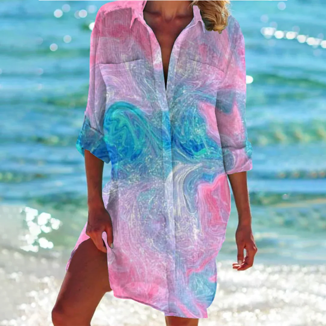 Chemise Légère à Manches Retroussées avec Poches pour Femme | Idéale pour les Journées Chaudes – Image 5