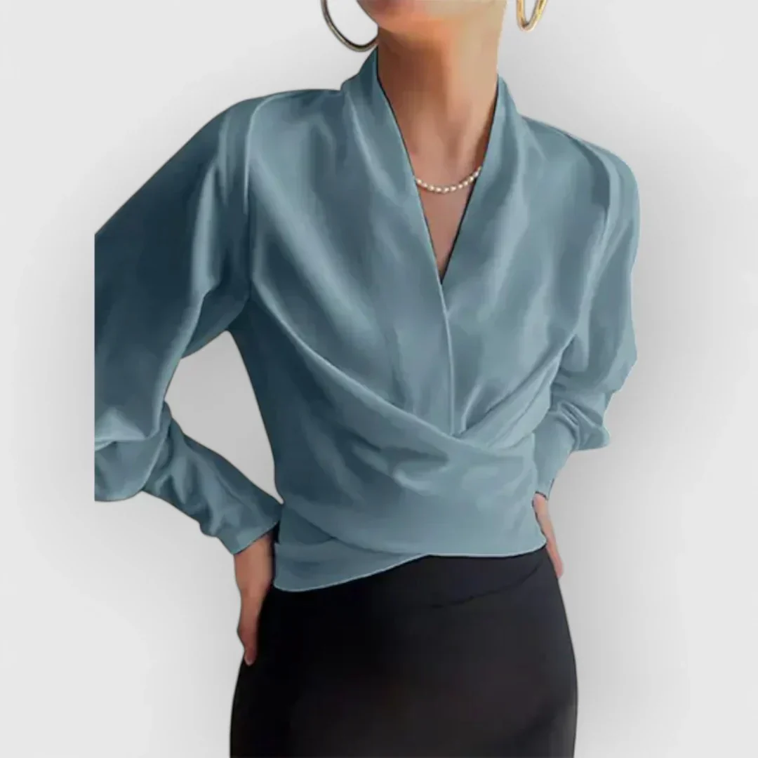 Blouse avec Manches Bouffantes et Boutonnage Frontal pour Femme | Idéale pour le Bureau ou les Événements Sociaux – Image 2