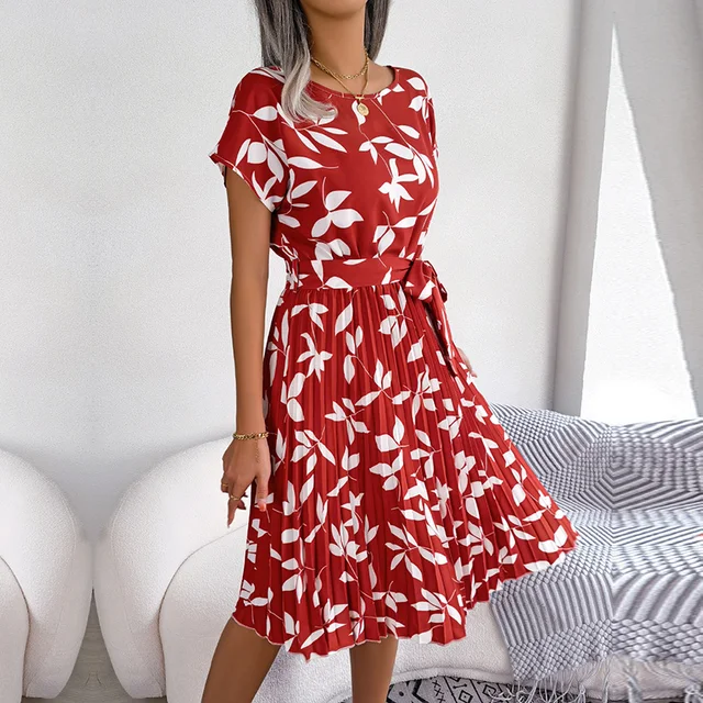 Robe d’Été à Motif Fleuri Bleu avec Coupe Aérée pour Femme | Idéale pour les Journées Chaudes – Image 4