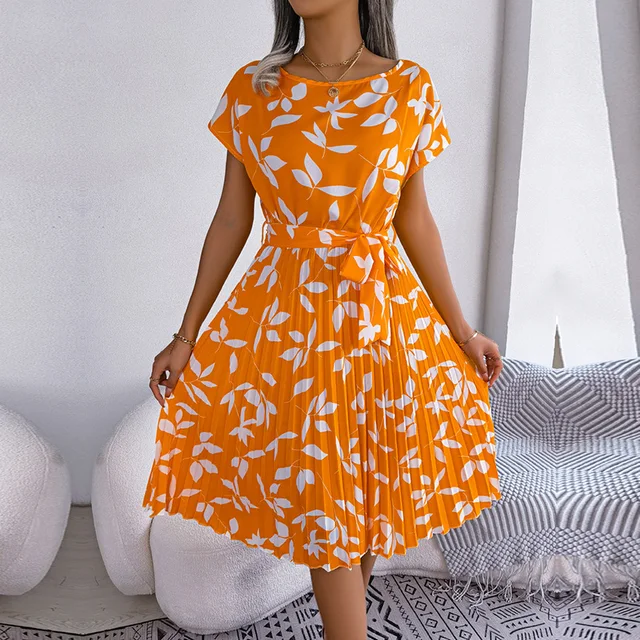 Robe d’Été à Motif Fleuri Bleu avec Coupe Aérée pour Femme | Idéale pour les Journées Chaudes – Image 5