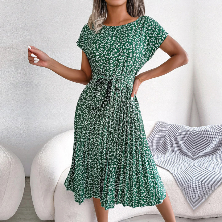 Robe d’Été à Motif Fleuri Bleu avec Coupe Aérée pour Femme | Idéale pour les Journées Chaudes – Image 7