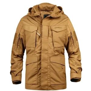 Blouson à Capuche avec Poches Multiples et Ajustement Latéral pour Hommes | Idéal pour l’Hiver