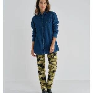 CHEMISE EN DENIM BLEU FONCE