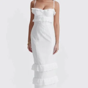Robe Longue Sans Manches avec Broderie pour Femme | Idéale pour les Occasions Spéciales