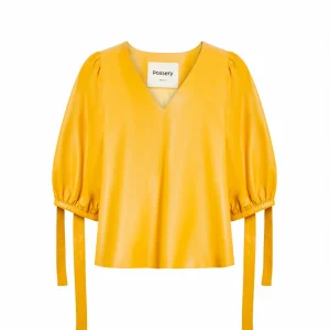 CHEMISE EN CUIR PLONGE PLUM - PISA PLUM