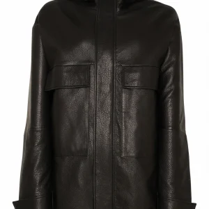VESTE EN CUIR GRAINE OVERSIZE - STIRLING
