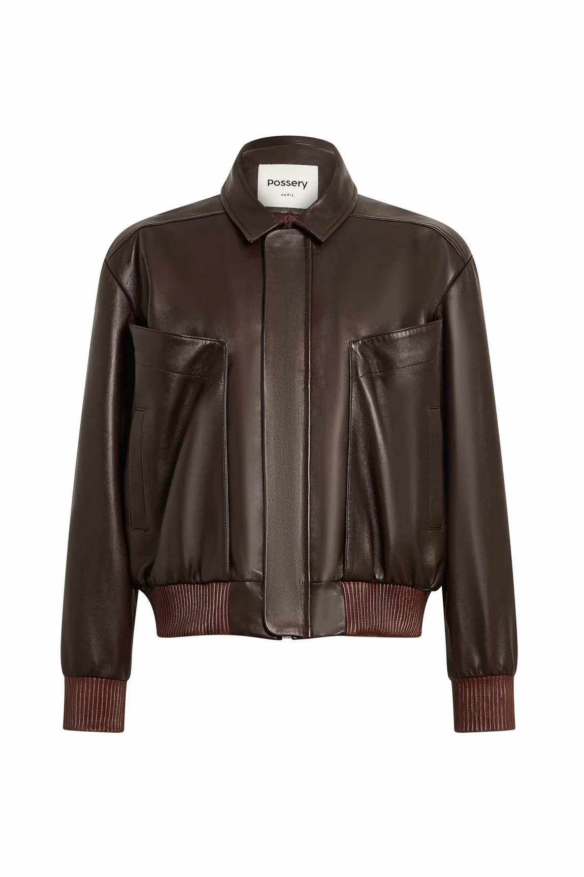 VESTE EN CUIR OVERSIZE - BRUNFLO WAXY