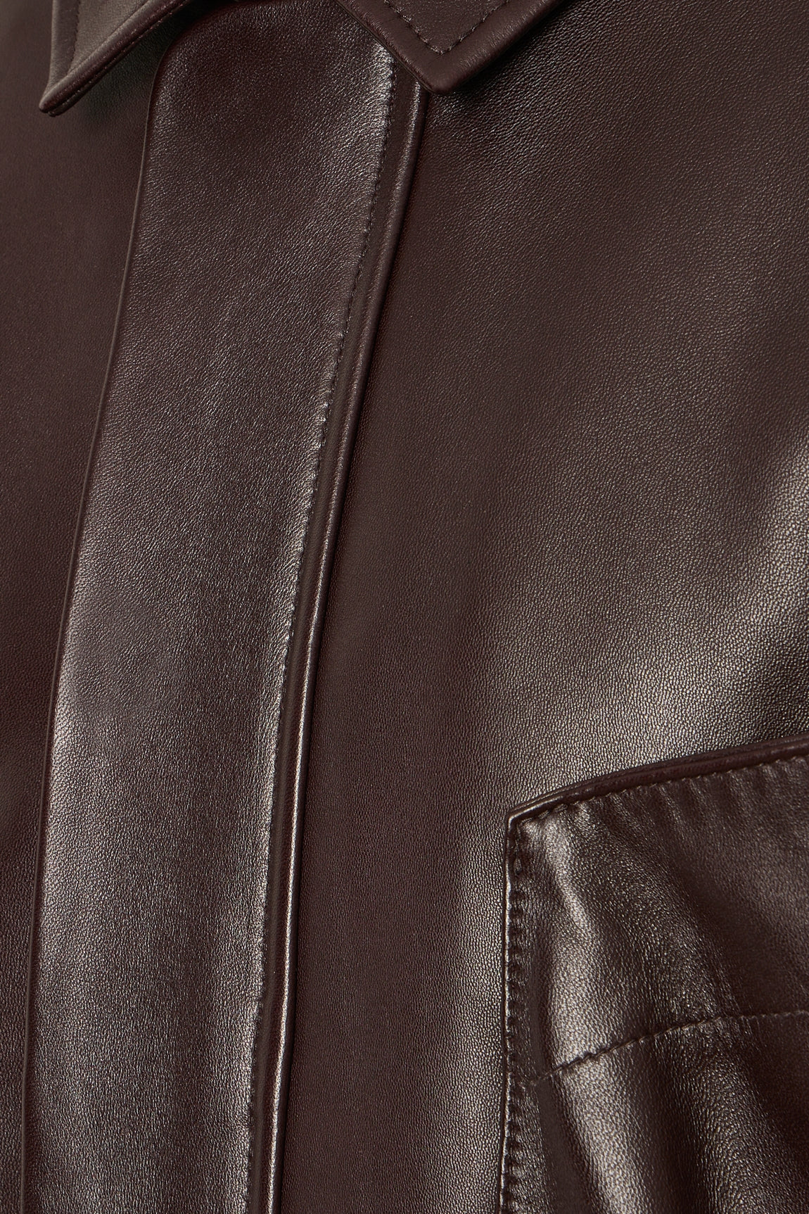 VESTE EN CUIR OVERSIZE - BRUNFLO WAXY – Image 3