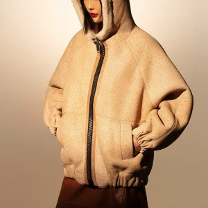 VESTE EN PEAU LAINEE OVERSIZE - WORTHING DF