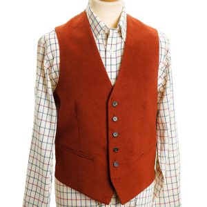 Gilet tailleur homme Moleskin brique