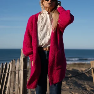 Gilet Long en Grosse Maille Laine & Mohair Paula – Le Must-Have Cocooning & Chic