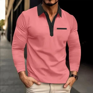 Polo À Manches Longues En Grandes Tailles Pour Homme Avec Col Revers | Idéal Pour Le Printemps Et Les Loisirs