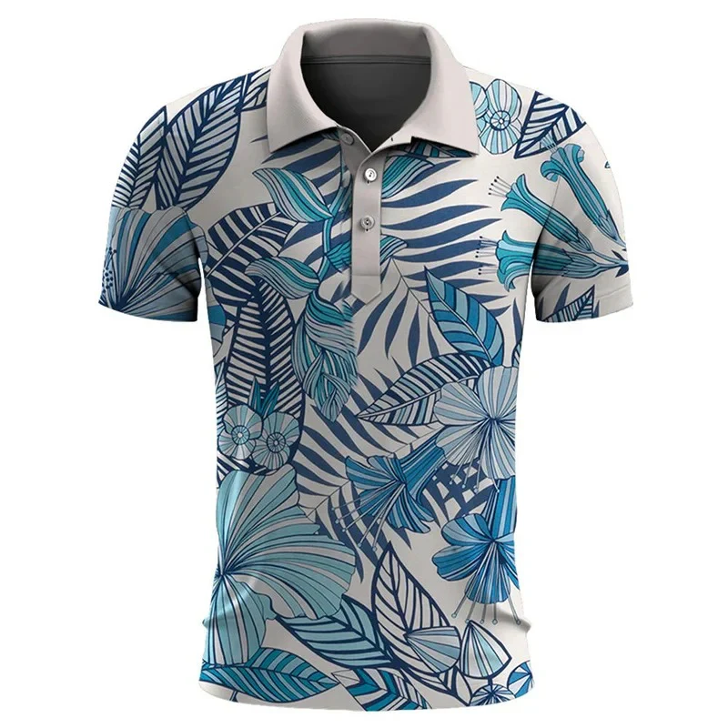 Polo À Manches Courtes Imprimé Tropical En Grandes Tailles Pour Homme | Idéal Pour L'Été Et Les Loisirs – Image 2