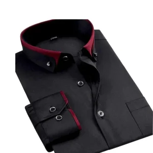 Chemise à Manches Longues avec Col Rabattu pour Homme | Idéale pour le Travail ou les Occasions Formelles