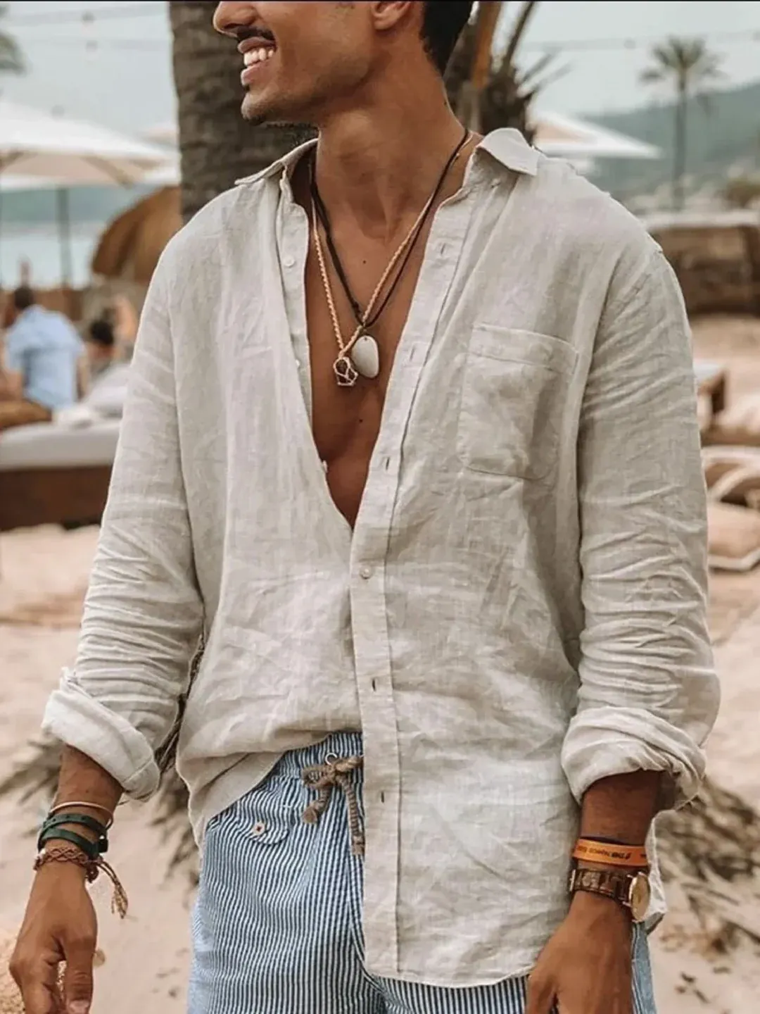 Chemise À Manches Longues Avec Manches Retroussables Pour Homme | Idéale Pour L'Été Et Les Vacances – Image 4