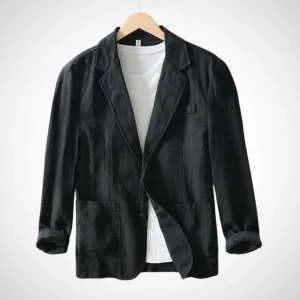 Blazer Léger avec Revers Classique et Manches Ajustables pour Hommes | Idéal pour Été et Occasions Décontractées