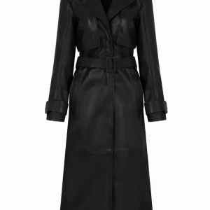 MANTEAU EN CUIR AVEC CEINTURE - MIRABEL