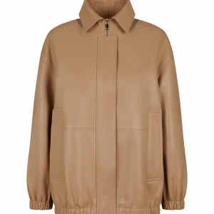 VESTE EN CUIR OVERSIZE - NAVIA WAXY