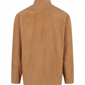 VESTE EN DAIM COL MAO - CERVELLO VEL